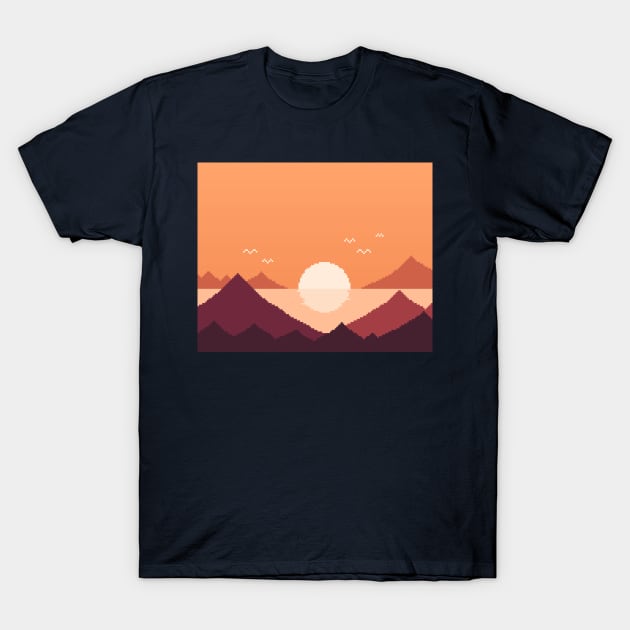 Sunset At The Sea T-Shirt by Zeatt_